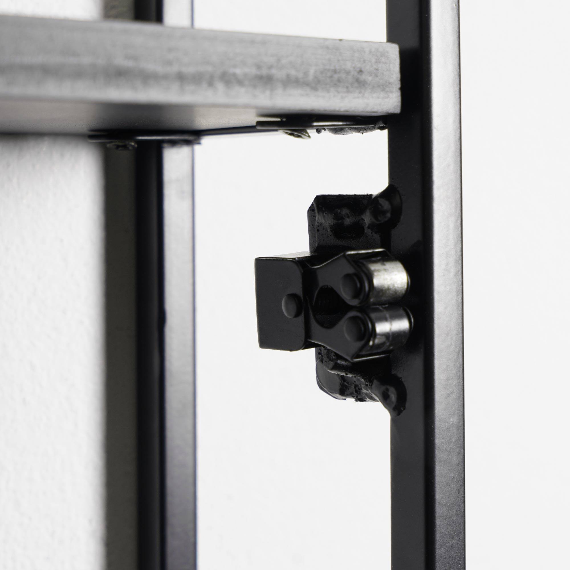 Black Metal Framed Oval Vanity Wall Mirror with Shelves - 15" x 30"